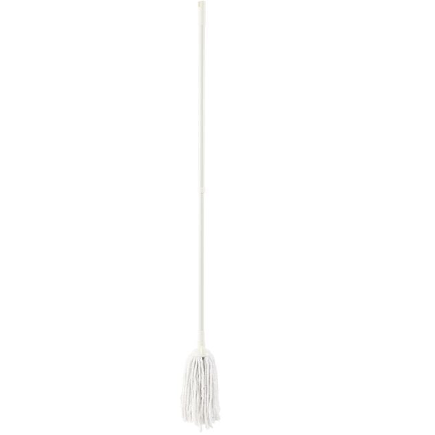 Balai serpill&egrave;re manche t&eacute;lescopique blanc H69-120cm