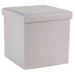 Coffre pouf Clara tissu gris 38x38xH37,5cm