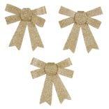 Noeud de Noël doré à suspendre x3