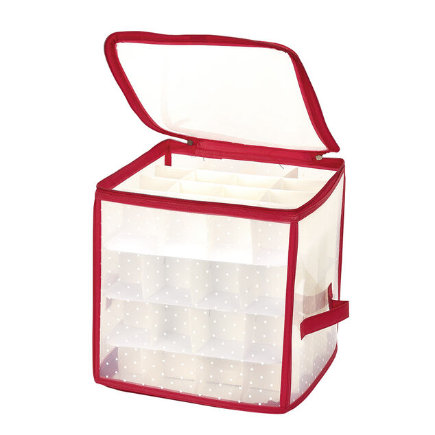 Housse de rangement compartiment&eacute;e pour 64 boules de No&euml;l