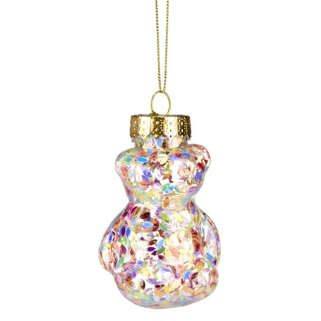 Ours de No&euml;l &agrave; sequins &agrave; suspendre H6 cm (4 mod&egrave;les)