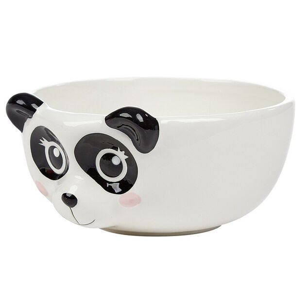 Bol forme t&ecirc;te de panda en fa&iuml;ence noir et blanc