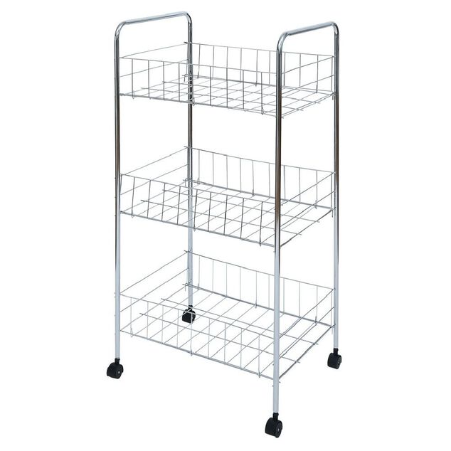 Desserte en métal 3 niveaux - 35,5xH66,5x26cm