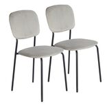 Chaise velours Morgane gris 49x45xH86cm x2