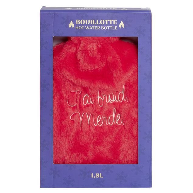 Bouillotte humour caoutchouc et housse 1,8L (2 modèles)