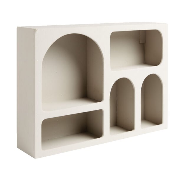 &Eacute;tag&egrave;re en bois 6 niches blanc 40x9xH28cm