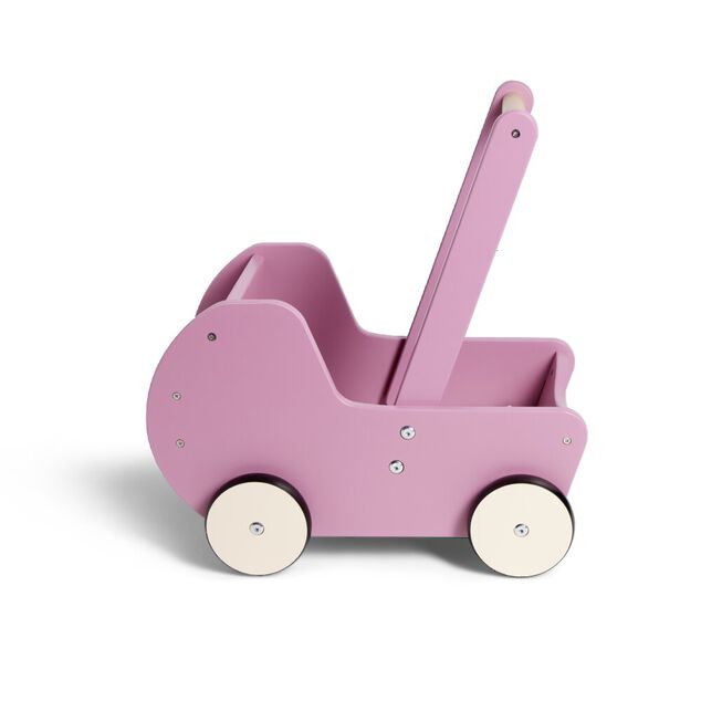 Jouet poussette enfant en bois rose