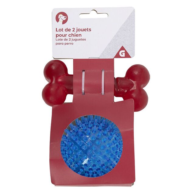 Jouet pour chien Os L.16 cm et Balle &Oslash;8,8 cm