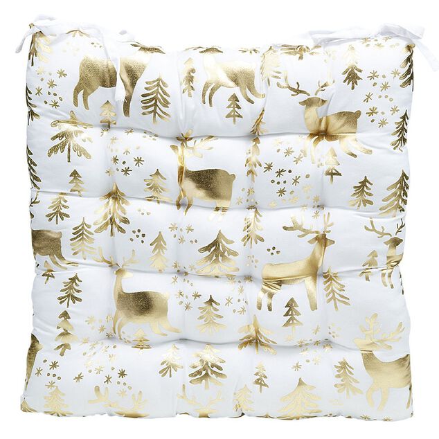 Dessus de chaise imprimé Noël en polyester