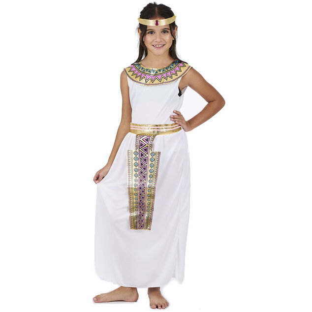 D&eacute;guisement fille Cl&eacute;op&acirc;tre robe blanche or 11/14 ans