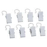 Pince clip métal blanc x8
