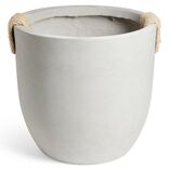 Pot fibre d'argile rond gris poign&eacute;e en corde &Oslash;38xH32cm