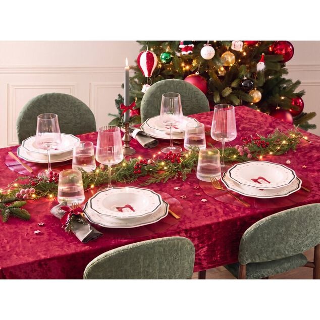 Nappe rectangulaire velours rouge L250X140 cm