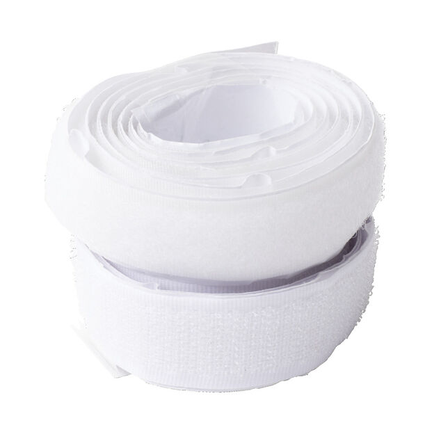 Ruban à boucle autocollant nylon blanc 1m