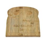 Plateau avec 2 emplacements &agrave; oeufs en bambou 24x20cm