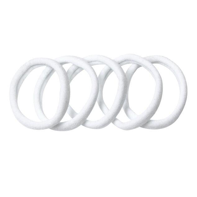 Élastique à cheveux x5 blanc Ø4cm