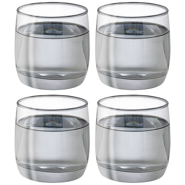 Gobelet en verre argent&eacute; x4