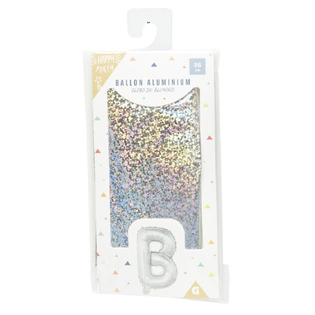 Ballon forme lettre B aluminium (2 modèles doré ou argenté)