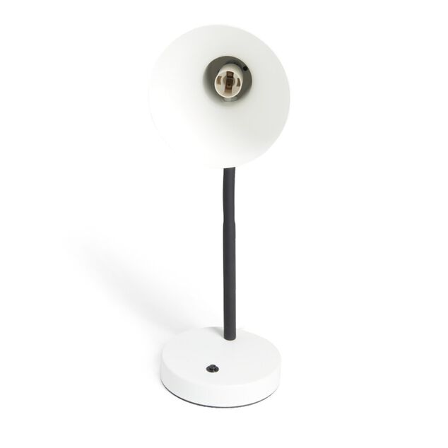 Lampe de bureau orientable m&eacute;tal blanc &Oslash;14xH36cm