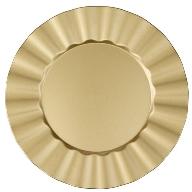Sous-assiette bord ondul&eacute; &Oslash;33 cm dor&eacute;