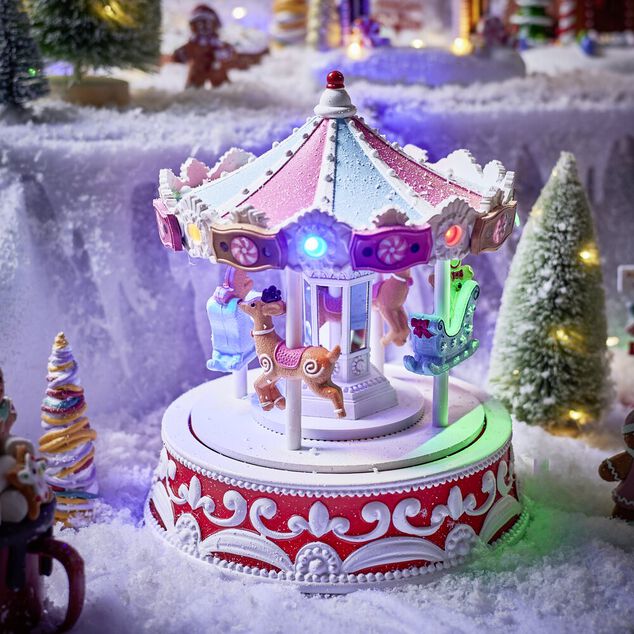 Carrousel animé, lumineux et musical Ø18,9xH22,2cm