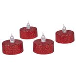 Bougie lumineuse rouge No&euml;l x4
