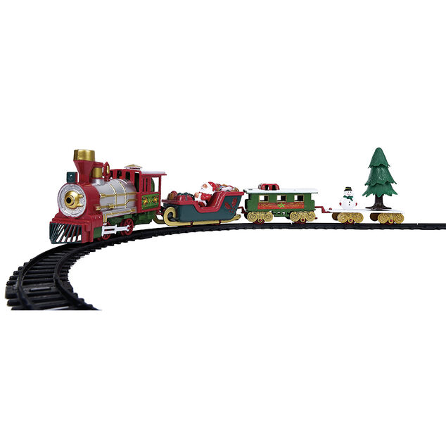 Train de No&euml;l lumineux et musical 22 pi&egrave;ces