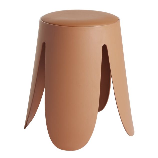 Tabouret rond Spiro pieds larges plastique terracotta &Oslash;33xH46cm