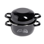 Marmite à moules avec couvercle Ø20,5cm acier noir