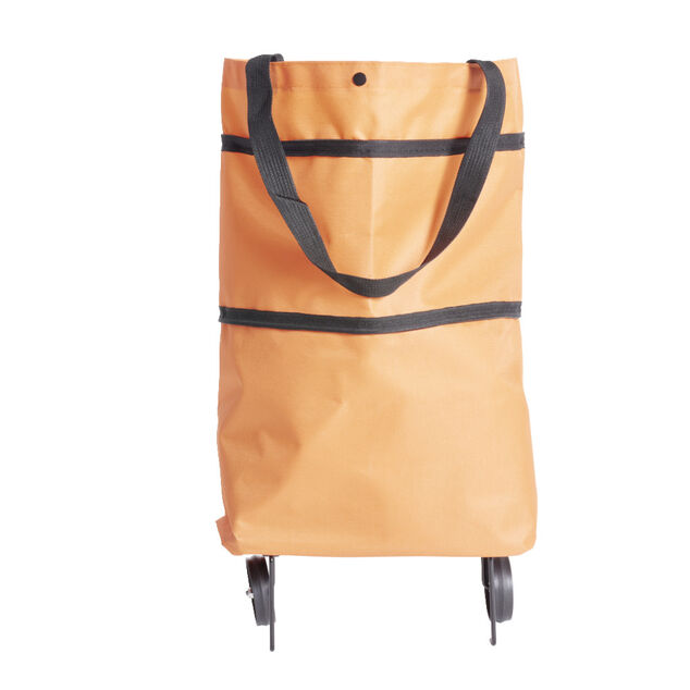 Sac de courses ajustable à roulettes 20L orange ou vert
