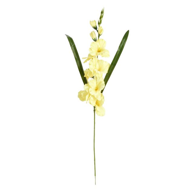 Fleurs artificielles glaïeul jaune ou orange 1 tige L75cm - 2 modèles