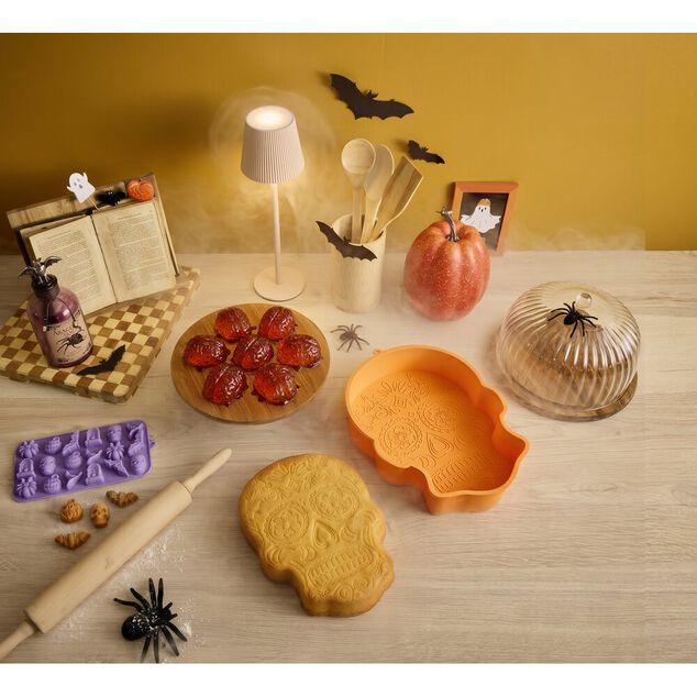 Moule &agrave; g&acirc;teau cr&acirc;ne calavera silicone orange 30x23,5xH5,5cm