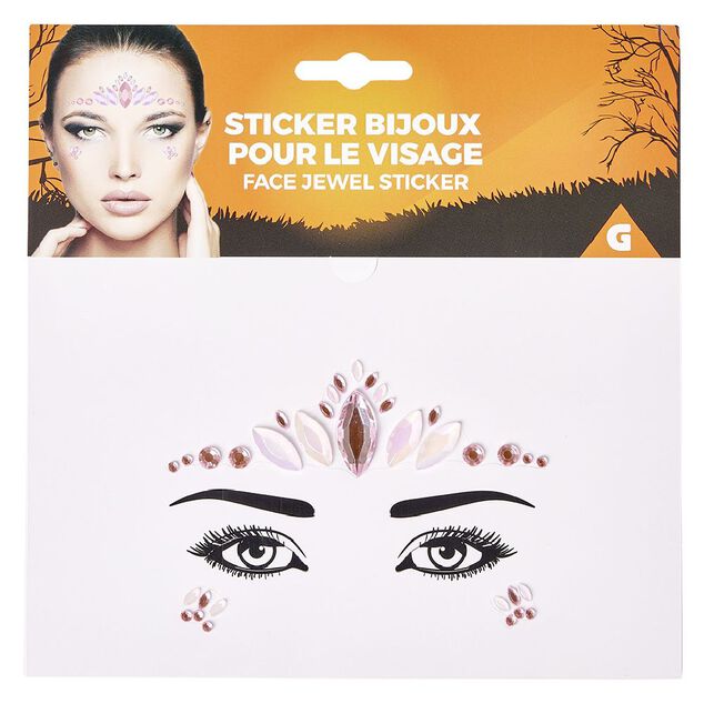 Bijoux visage autocollants Halloween (plusieurs mod&egrave;les)