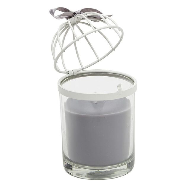 Bougie cage &agrave; oiseau gris