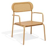 Fauteuil de jardin bas Faro empilable m&eacute;tal orange 56x56xH75cm