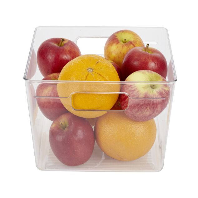Bac de rangement carr&eacute; transparent pour frigo 5,5L