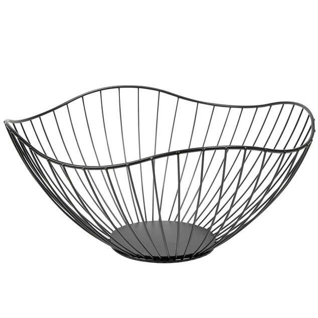 Corbeille &agrave; fruit en m&eacute;tal noir &Oslash;26,5xH11cm