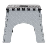 Tabouret marche pied pliant noir et gris H31 cm