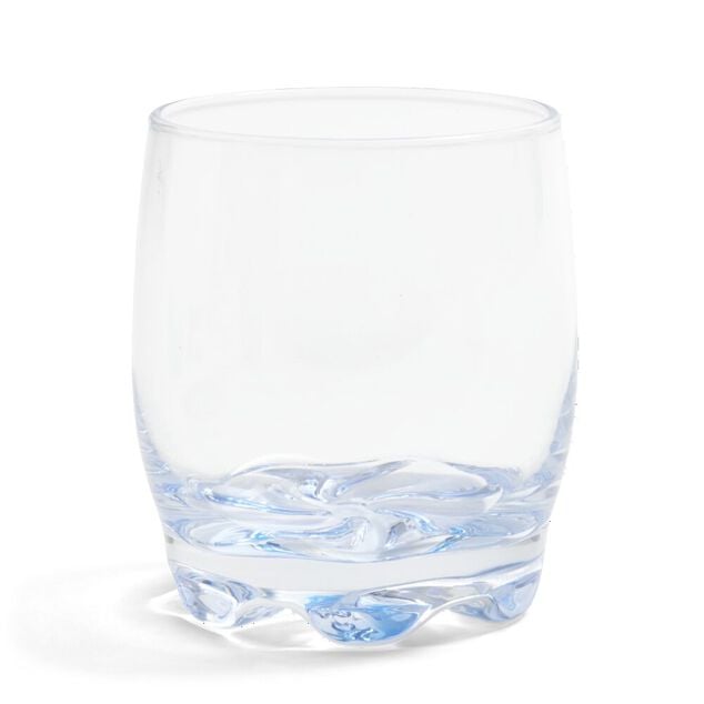 Lot de 3 verres 29cl en verre transparent fond color&eacute; noir/bleu/vert