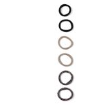 Lot de 6 &eacute;lastiques mousse beige et noir