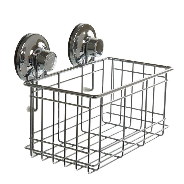 Panier de douche &agrave; ventouse inox