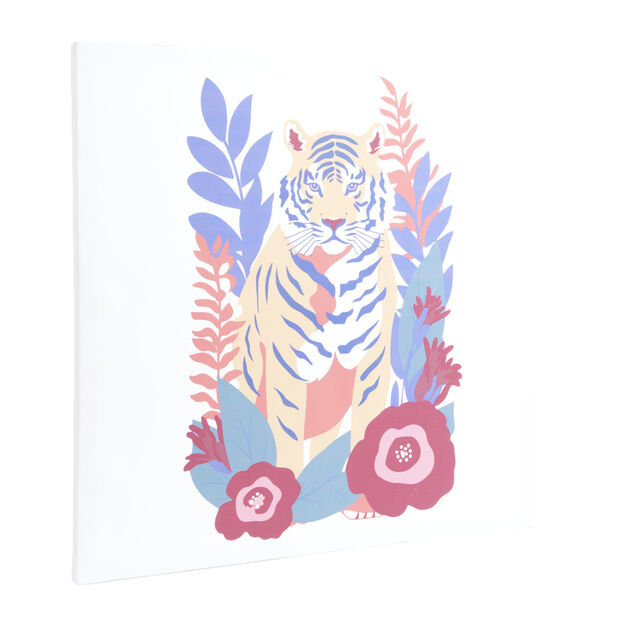 Toile imprimée motif tigre 60x60cm