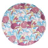 Lot de 10 assiettes plates rondes carton motif exotique grenade feuillage &Oslash;23cm