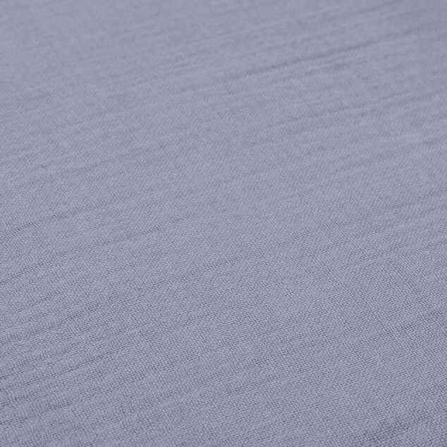 Parure de lit L240X220 cm gaze de coton 1 housse 2 taies 63X63 cm uni bleu