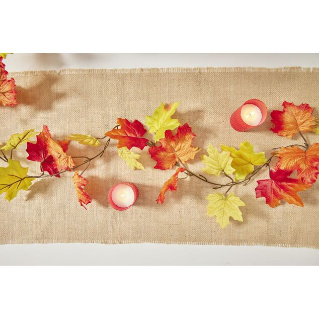 Guirlande artificielle automne feuilles de ch&ecirc;ne L180cm