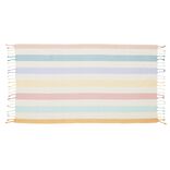 Fouta de plage 1 personne coton bayad&egrave;re rayures color&eacute;es 92x165cm