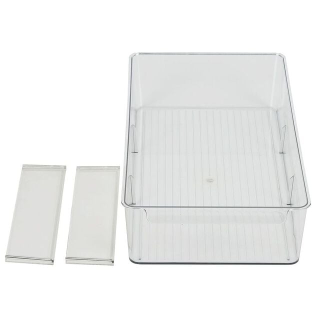 Bac de rangement transparent pour frigo L.36,5x20,5xH8,1cm