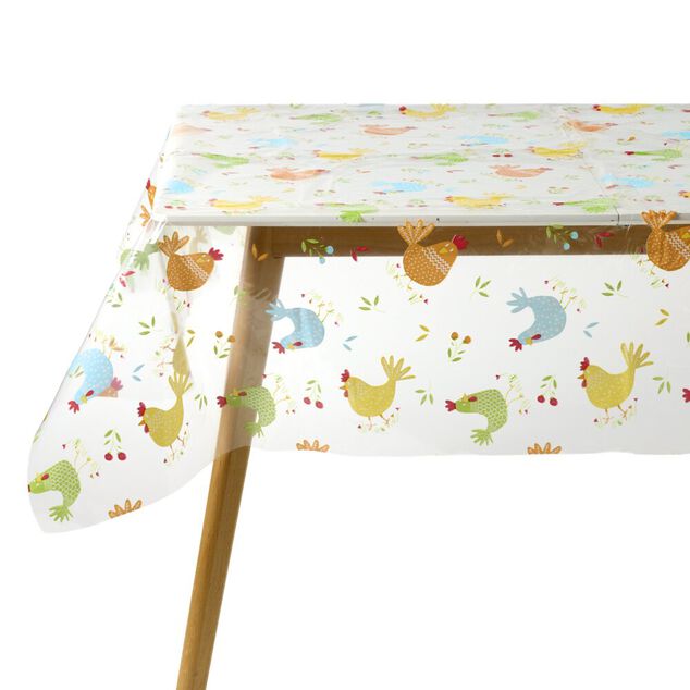 Toile cir&eacute;e au m&egrave;tre collection &eacute;t&eacute; motifs coqs 140cm