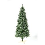Sapin artificiel effet enneig&eacute; pied en bois 698 branches &Oslash;95xH210cm