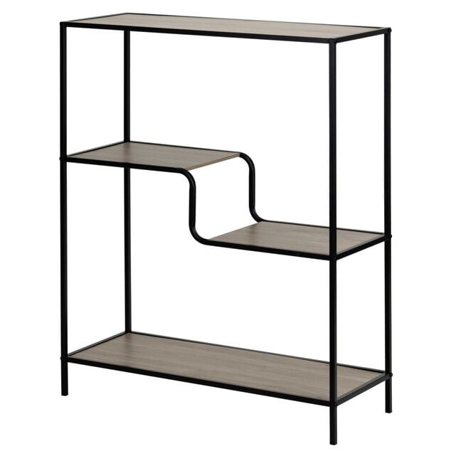 Étagère métal et bois 4 niveaux Luffi 76x30xH90cm